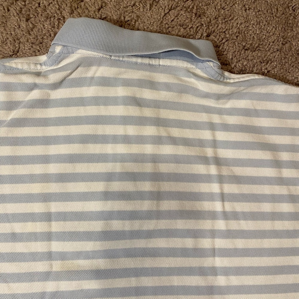 Polo Ralph Lauren Cotton Polo Adult Mens Size Medium Striped Work School Shirt - Picture 8 of 9